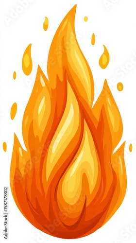 Pixelated Orange And Yellow Flame Graphic Design