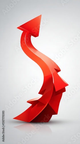 Dynamic Red 3d Arrow Graphic Design