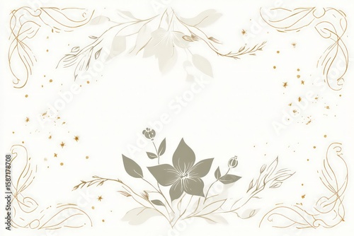 Elegant Floral Frame Design With Gold Accents