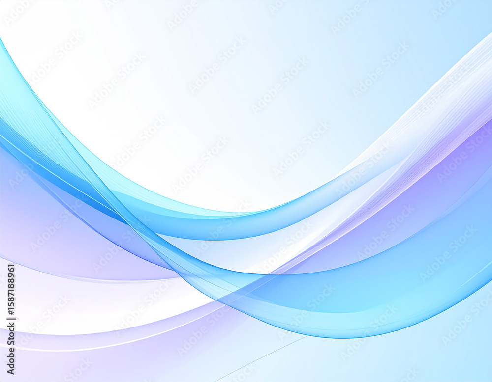Fototapeta premium Liquid Silk Streams: Contemporary Flow Art with Azure and Violet Elegance