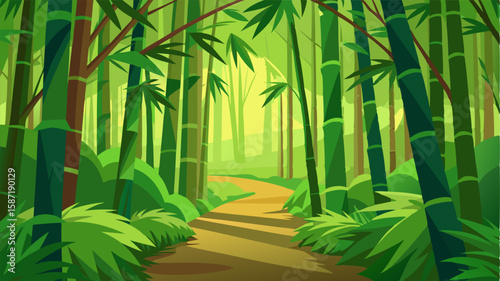 The thick foliage of the bamboo grove creates a natural shelter from the outside world allowing visitors to find inner peace and calm within its tranquil embrace.