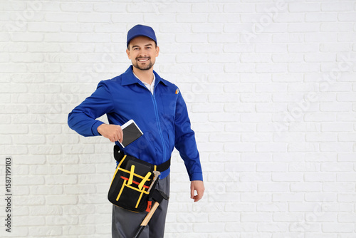 Male technician with tablet...