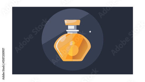Luxury perfume bottle fragrance scent aroma essence eau de parfum product beauty cosmetic container design vector