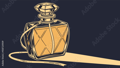 Elegant perfume bottle vector illustration for fragrance and beauty product design and marketing material