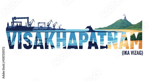 Visakhapatnam Vizag Skyline with India, and Cityscape.