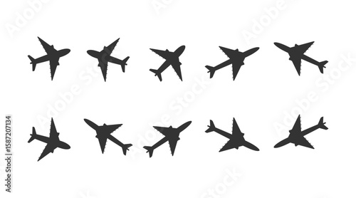 Photos Airplane Departure and Arrival Icon Set – Airport Flight Vector Symbols