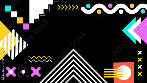 Abstract geometric design in vibrant colors. Perfect for modern backgrounds, prints, packaging, and digital design projects that need a trendy aesthetic.