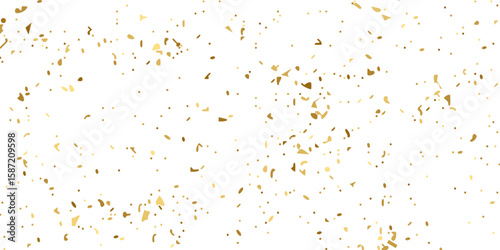 Gold glitter texture isolated on white. Golden color of winners. Aureate abstract particles on ofay substrate. Explosion of confetti shine. Celebratory background. Vector illustration
