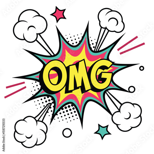 Omg comic book style speech bubble graphic