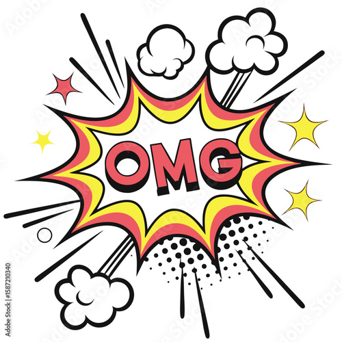 Omg comic book style speech bubble