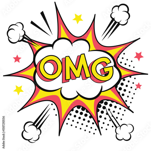 Omg speech bubble graphic design