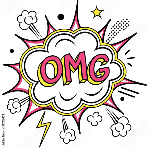 Omg speech bubble graphic design