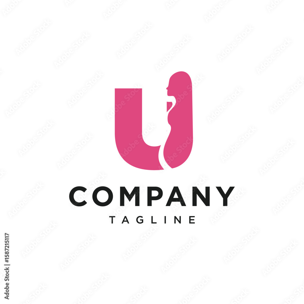 Fototapeta premium Letter U Pregnant Logo Icon Vector