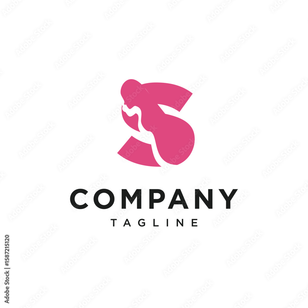 Fototapeta premium Letter S Pregnant Logo Icon Vector