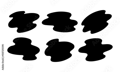 黒の液体シェイプのセット