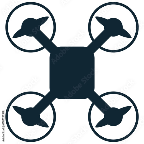 Drone icon vector, representing unmanned aerial vehicles and modern technology. Ideal for delivery services, surveillance, or aerial photography designs showcasing futuristic capabilities automatic