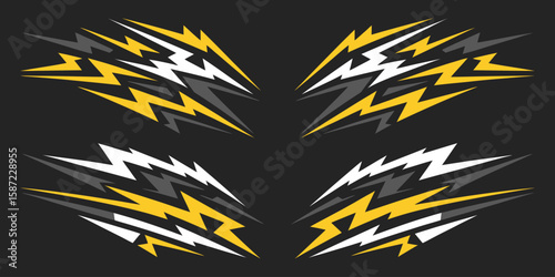 Sport car decal stripes vector set, speed lines, sports stripes, racing tuning strips, and car sticker