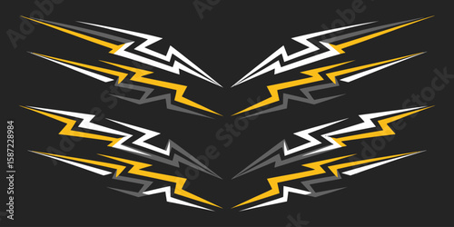 Sport car decal stripes vector set, speed lines, sports stripes, racing tuning strips, and car sticker