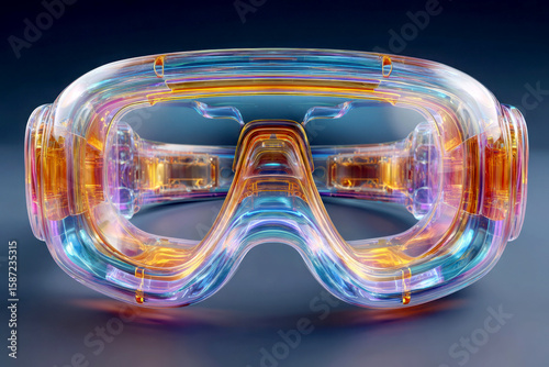 Wallpaper Mural Colorful transparent safety goggles with glowing light reflections Torontodigital.ca