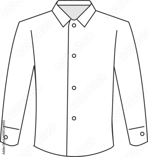 Long Sleeve Shirt Line Art Illustration (Clothing & Business Icon)


