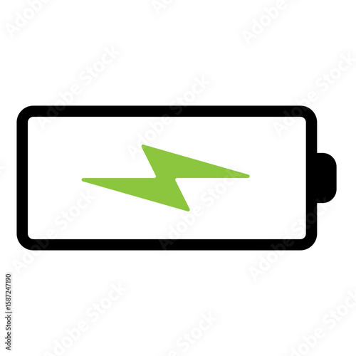 high voltage of battery icon with charge indicator