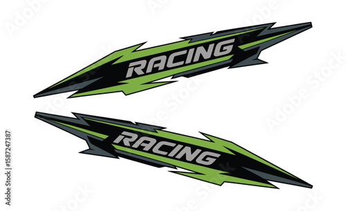Car wrap design vector set featuring stickers, racing stripes, and decal elements ideal for car body graphics and vehicle wraps