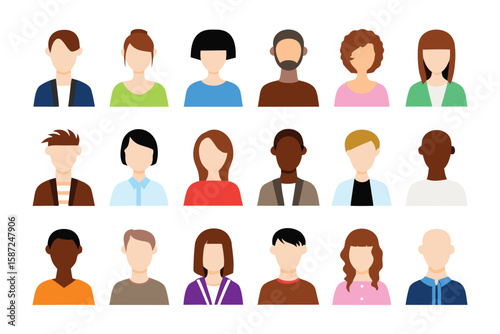 Diverse Avatar Icons: A vibrant collection of diverse avatar icons representing a broad spectrum of individuals. This image represents the wide range of backgrounds, genders and ethnicities.