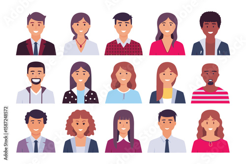 Diverse Avatar Collection: A vibrant selection of various avatar illustrations. Capturing diversity.