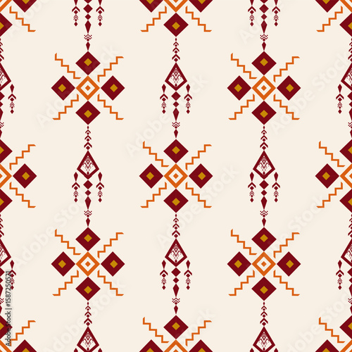 seamless Ethnic Ornamental Motif Geometric Repeating Illustration