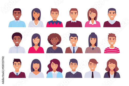 Diversity of Faces: A curated collection of diverse faces showcases a spectrum of ethnicities, genders, and expressions, representing the vibrant tapestry of the human experience.
