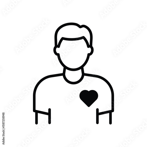 Charity volunteer icon. Charity and love. Volunteer symbol.