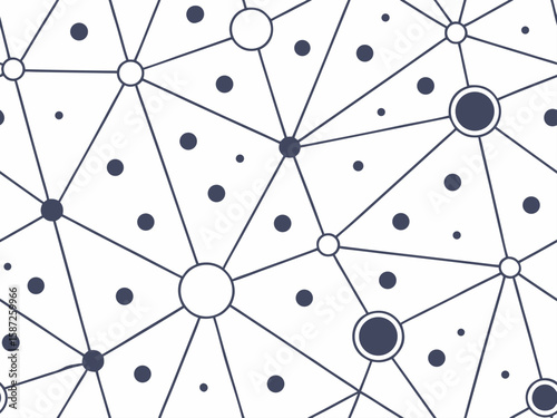 Geometric Connection: Abstract geometric shapes create a mesmerizing interconnected network. This artwork symbolizes connection, and a technological, scientific, or communication network.