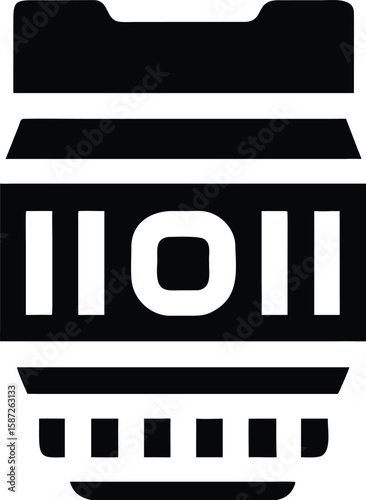 Camera lens icon black and white