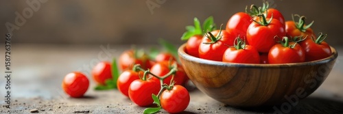 Overflowing Bowl of Ripe Red Tomatoes A Vibrant Image Perfect for Healthy Eating, Weight Loss, and Nutritious Recipe Blogs and Websites.