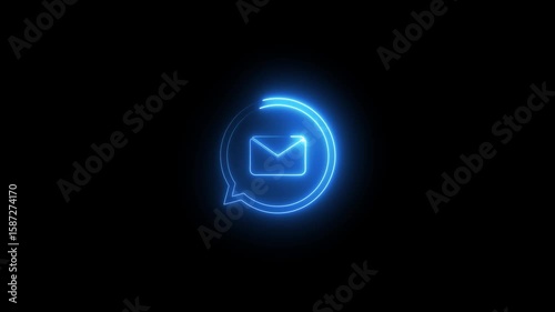 Wallpaper Mural Animated neon line massage icon with massage icon ,announcement offer concept. Representing text or communication concept animation on black background. Torontodigital.ca