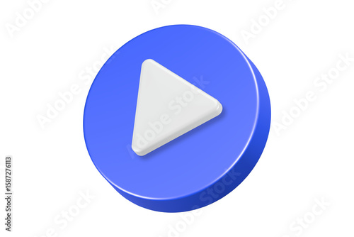 play media button icon symbol 3d rendering