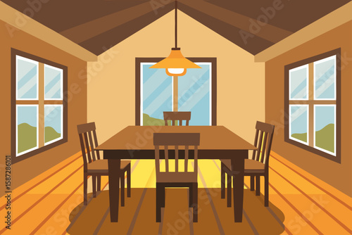 country house dining space with fresh sunlight