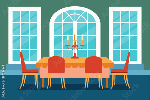 elegant dining setup in colonial style room