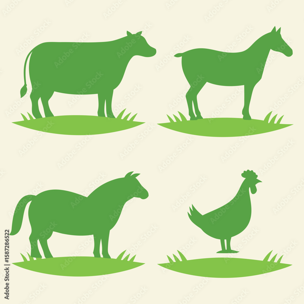 Fototapeta premium farm animals set