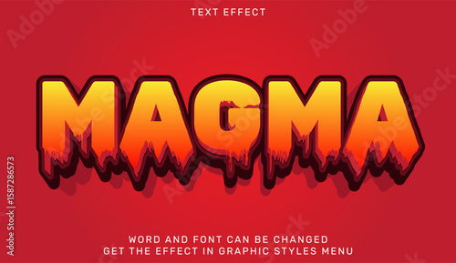 Creative magma text effect with vibrant gradient and melting style
