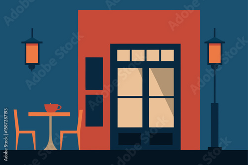 refined bistro corner with window lighting