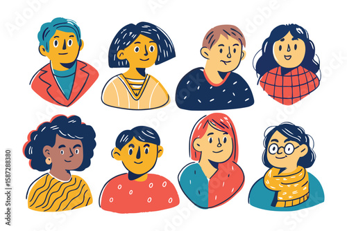 Diverse Portraits: A curated collection of hand-drawn portraits showcase a range of diverse faces, capturing the essence of individuality and celebrating the beauty of human representation.