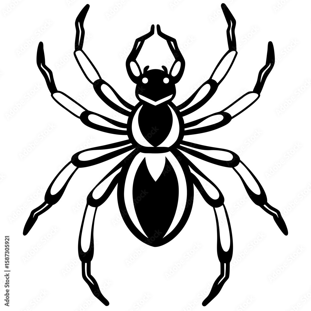 Obraz premium Minimalist Black Spider Silhouette Vector.