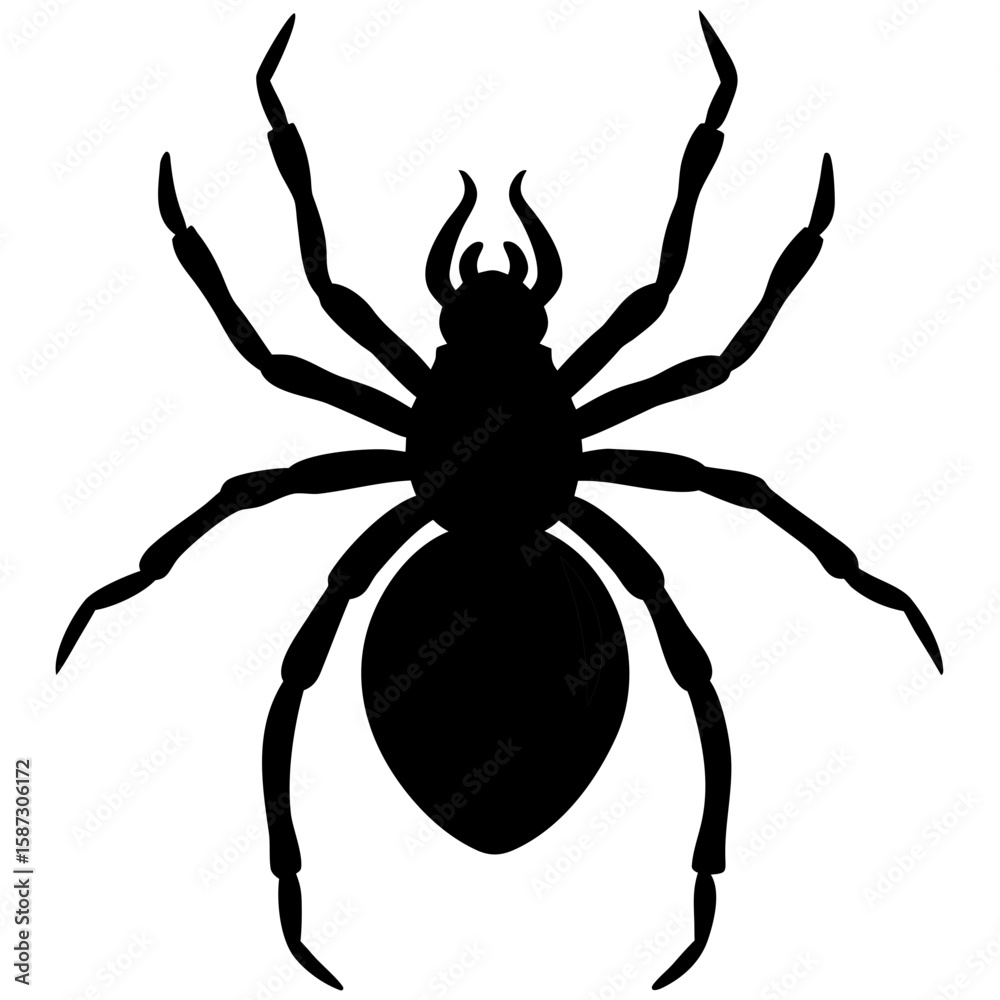 Obraz premium Minimalist Black Spider Silhouette Vector.