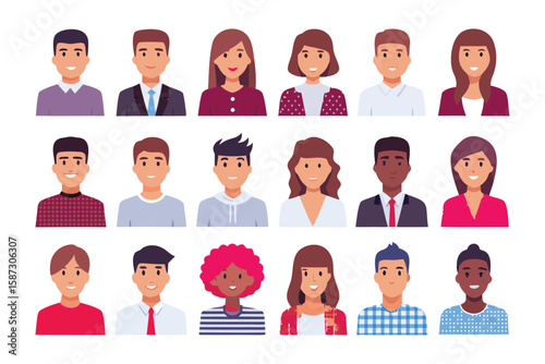 Diverse Faces of Unity: A collection of smiling individuals from different walks of life, showcasing the beauty of diversity and unity through a set of colorful portraits. 