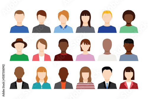 Diverse Portrait Collection: A collection of diverse human faces are arranged, creating a tapestry of representation and inclusion