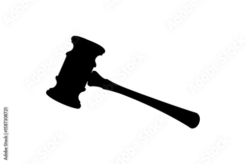 justice gavel silhouette vector, judge hammer vector illustration