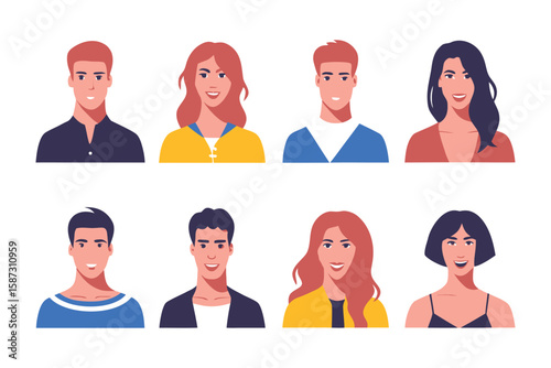 Diverse Portraits: A compilation of portraits capturing the essence of individuality, showcasing a spectrum of expressions and styles, perfect for representing people of various backgrounds.