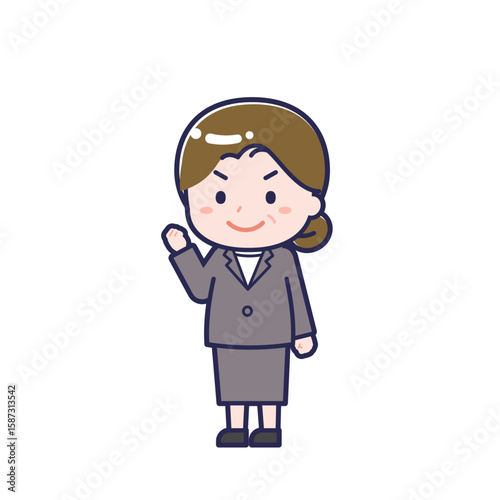 中年の会社員／ななめ／女性 12