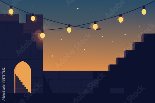 sunset in the city
